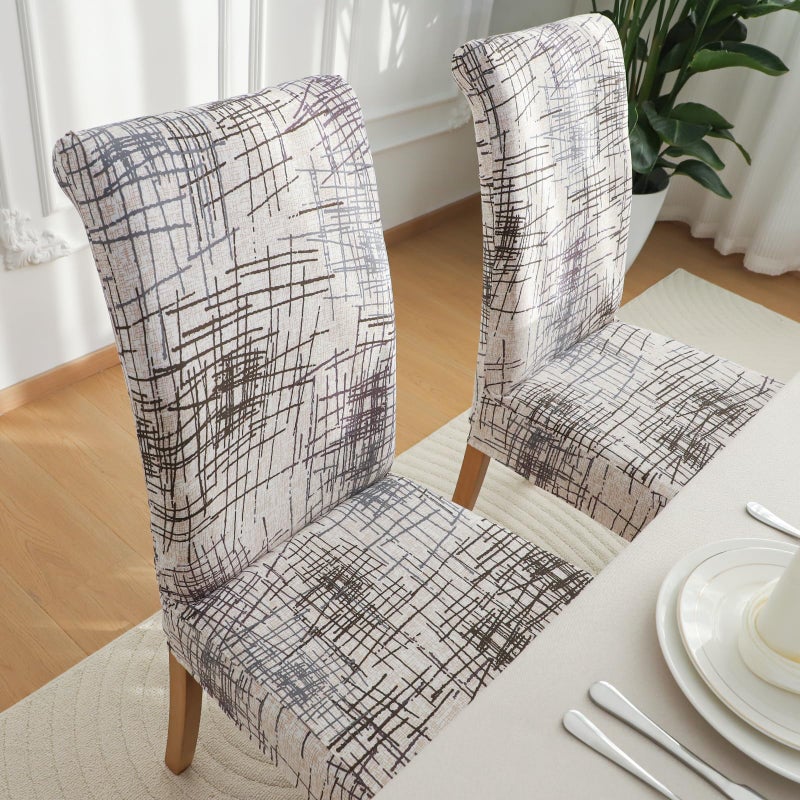 FORCHEER Chair Covers for Dining Chairs Set of 6,Beige Stretch Dining Room Chair Cover Kitchen Parsons Chair Slipcovers (Pack of 6, Beige) - Image 3